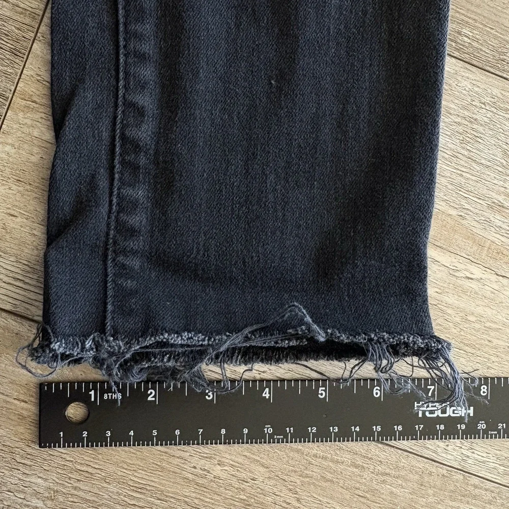 AG Goldschimed‎ Jeans Women 26R Isabelle Black High Rise Straight Crop Raw Hem
